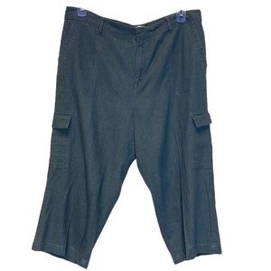 Christopher & banks Linen Blend Cargo Capri Cropped Pants